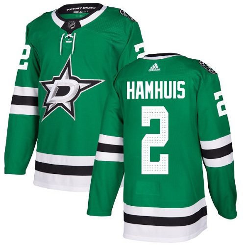 Adidas Men Dallas Stars #2 Dan Hamhuis Green Home Authentic Stitched NHL Jersey